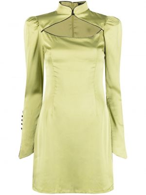 Satenska mini obleka De La Vali zelena