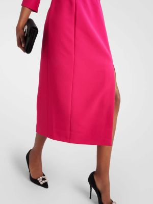 Vestido midi de crepé Carolina Herrera rosa