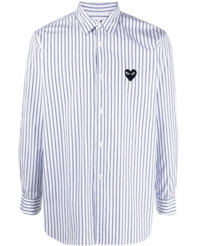 Pruhovaná košile s výšivkou se srdcovým vzorem Comme Des Garçons Play