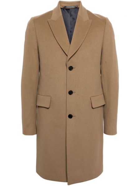 Πουπουλένιο παλτό με κουμπιά Paul Smith καφέ