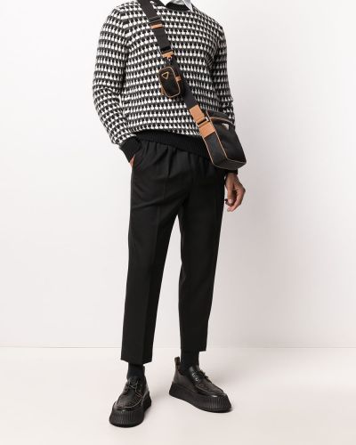 Jersey de tela jersey con estampado geométrico Prada negro
