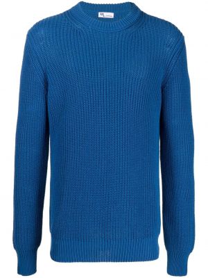 Памучен пуловер Doppiaa синьо