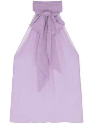 Transparenter bluse mit schleife Saint Laurent lila