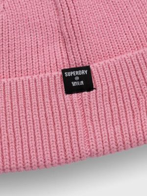 Bavlněný čepice Superdry růžový