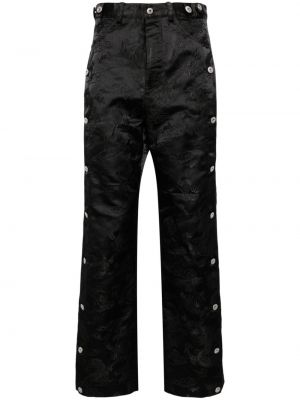 Pantaloni cu croială lejeră din jacard Feng Chen Wang negru
