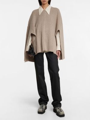 Sweter wełniany z kaszmiru oversize Peter Do brązowy