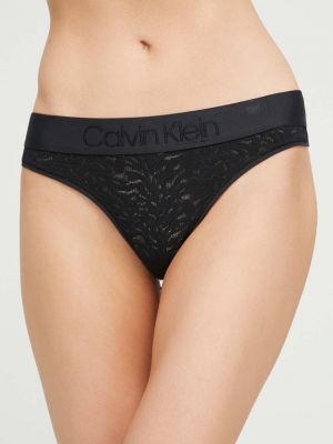 Stringi koronkowe Calvin Klein Underwear czarne