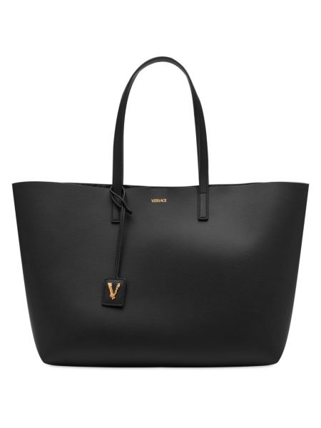 Кожаная сумка Versace черная