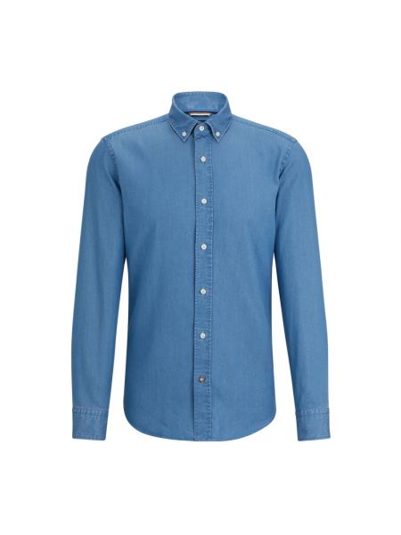Daunen casual jeanshemd mit geknöpfter Hugo Boss blau