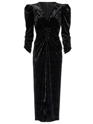 Zamatové midi šaty Isabel Marant čierna