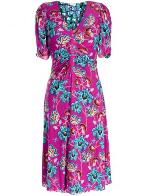 Reverzibilna midi obleka Dvf Diane Von Furstenberg vijolična