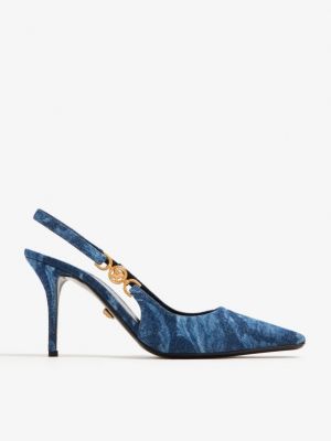 Туфли с открытой пяткой Versace синие