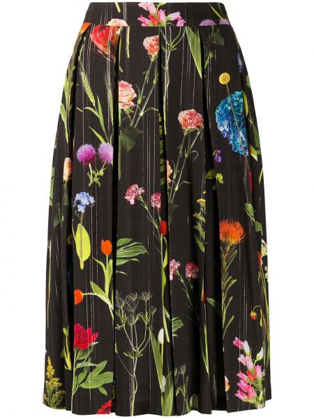 Falda de flores con estampado Boutique Moschino negro