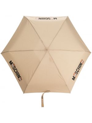 Чадър с принт Moschino бежово