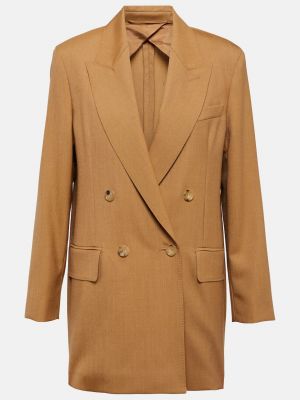 Мохеровый шелковый шерстяной пиджак Max Mara коричневый