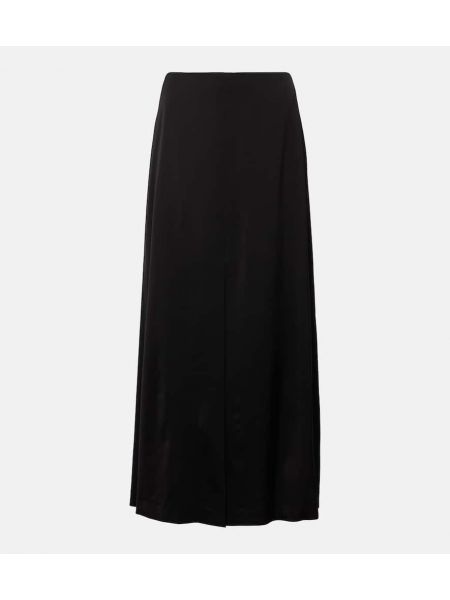 Saténové dlouhá sukně Dries Van Noten černé