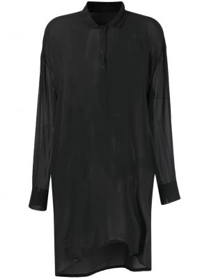 Прозрачна копринена риза с копчета Private 0204 черно
