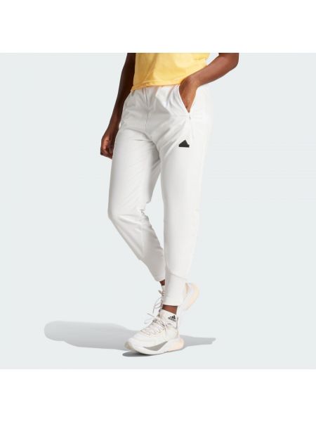 Spodnie plecione Adidas białe