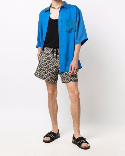 Pantalones cortos con estampado Paco Rabanne azul