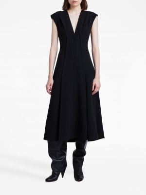 Midi šaty s výstřihem do v Proenza Schouler černé