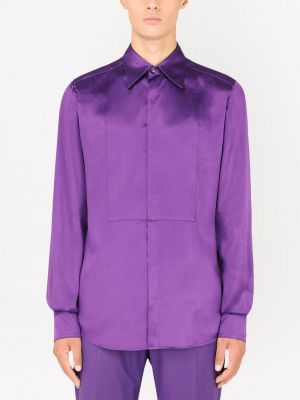 Hedvábná košile Dolce & Gabbana fialová