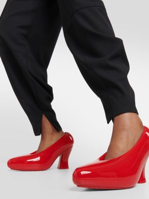 Полуотворени обувки от лакирана кожа Loewe червено