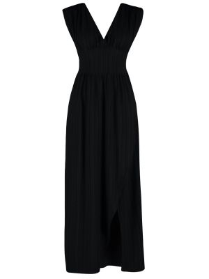Μάξι φόρεμα από λυγαριά Trendyol μαύρο