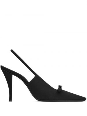Полуотворени обувки с отворена пета Saint Laurent черно