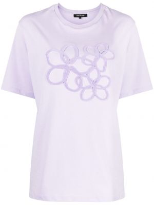 Koszulka w kwiatki Tout A Coup fioletowa