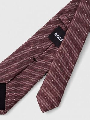 Jedwabny krawat Boss bordowy
