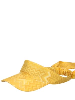 Jedwabna czapka Missoni żółta
