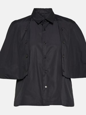 Βαμβακερό πουκάμισο Noir Kei Ninomiya μαύρο