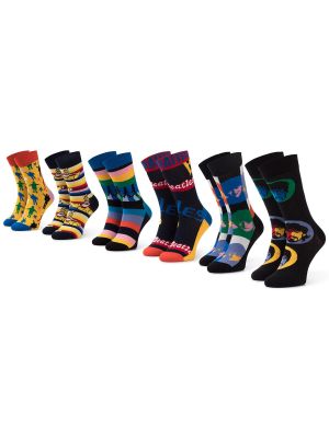 Ψηλές κάλτσες Happy Socks μαύρο