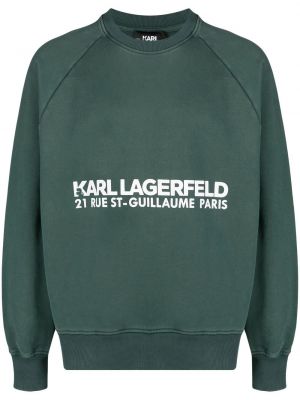 Kokvilnas treniņjaka ar apdruku Karl Lagerfeld zaļš