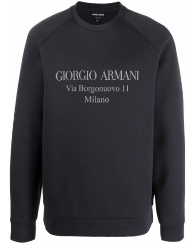 Rund hals trykt sweatshirt Giorgio Armani blå