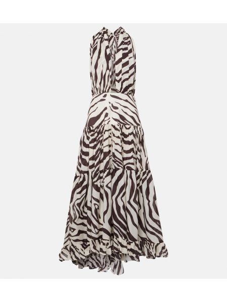 Памучна макси рокля с принт с принт зебра Alexandra Miro