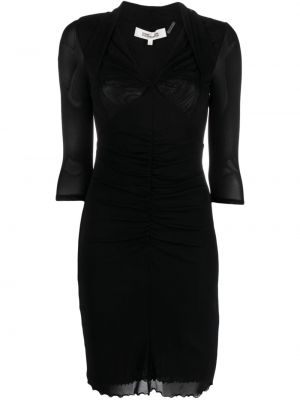 Мини рокля с v-образно деколте Dvf Diane Von Furstenberg черно