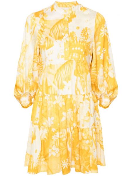 Pamučna haljina košulja s cvjetnim printom s printom Erdem