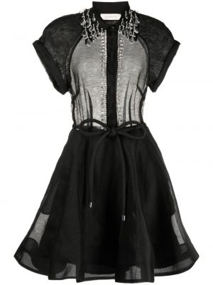 Коктейлна рокля с кристали черно Zimmermann