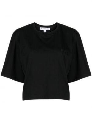 Siuvinėtas marškinėliai Materiel juoda