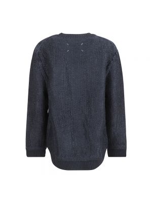 Sweter z okrągłym dekoltem Maison Margiela niebieski