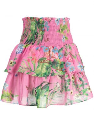Květinové sukně s potiskem Cynthia Rowley růžové
