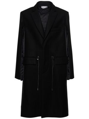 Gyapjú kabát Sacai fekete