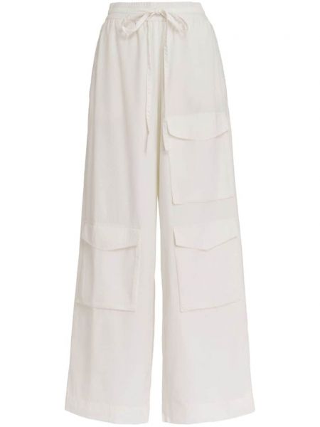 Relaxed памучни панталон Essentiel Antwerp бяло