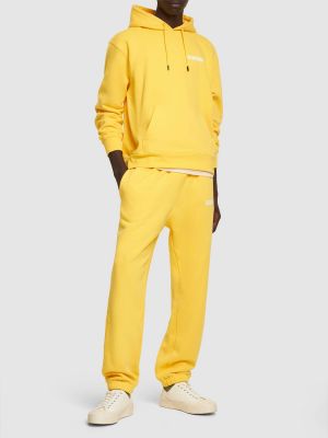 Pantalones de chándal de algodón Jacquemus amarillo