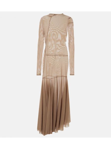 Drapert mesh jersey dress Lemaire beige