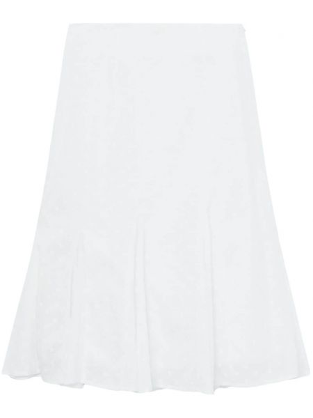 Pamučna midi suknja s cvjetnim printom Yuhan Wang bijela
