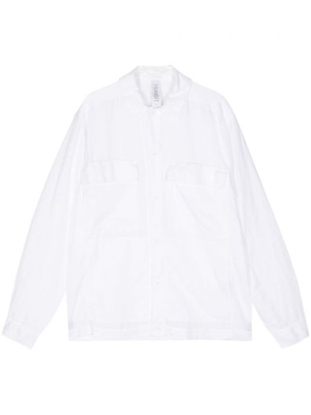Βαμβακερό λινό πουκάμισο Transit λευκό