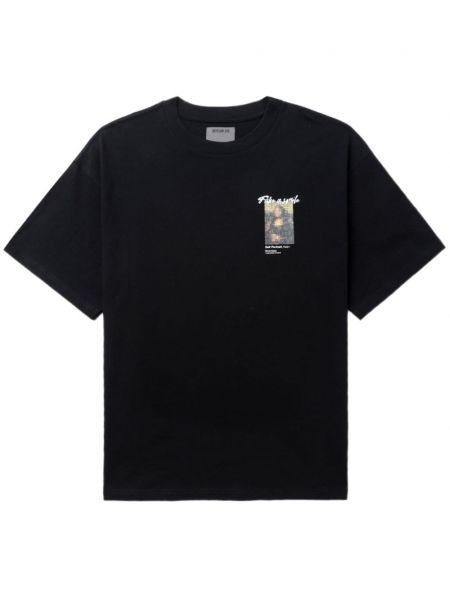 T-shirt en coton à imprimé Musium Div. noir