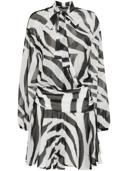 Lepršava haljina s printom sa zebra printom Just Cavalli